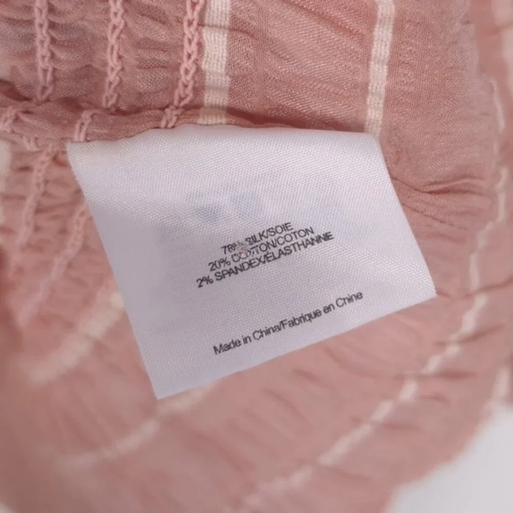 TORY BURCH Women's Top‎ Size 6 SILK Blend Pink Chiffon LS Off Shoulder 13121197